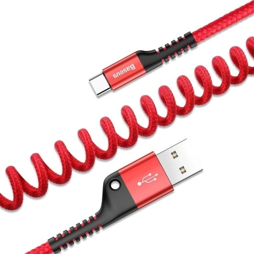 Kup USB-C rugós kábel Baseus Spring 1m 2A (piros) - BSU395RED - {ean13} - Sklep Home Screen