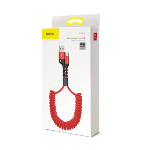 Kup USB-C rugós kábel Baseus Spring 1m 2A (piros) - BSU395RED - {ean13} - Sklep Home Screen