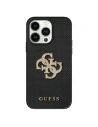 Guess Apple Geantă GUHCP15SPSP4LGK iPhone 15 hardcase piele perforată 4G Glitter Logo negru/negru