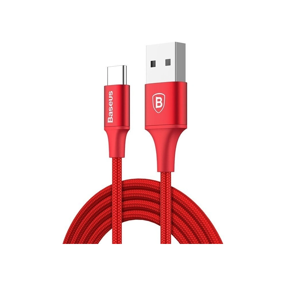 Kabel USB-C z podświetleniem LED Baseus Rapid 2m 2A (czerwony)