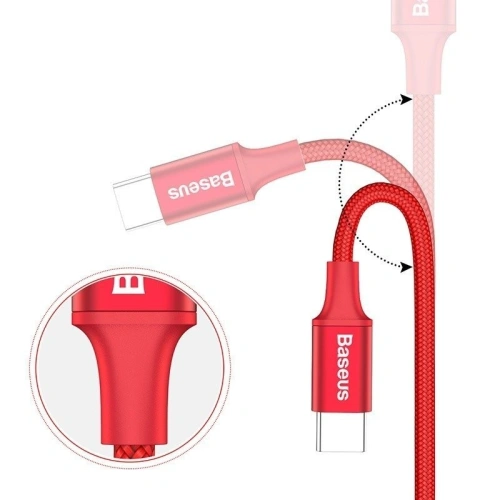 Buy LED Baseus Rapid USB-A to USB-C 2m 2A Red - BSU397RED - {ean13} - Home Screen Store Europe