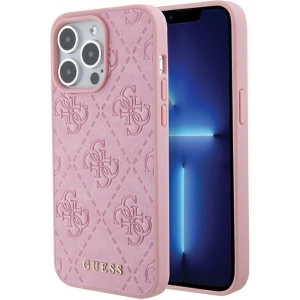 Kup Case Guess GUHCP15XP4EPMP Apple iPhone 15 Pro Max Hardcase Leder 4G Stamped rosa/pink - GUE2927 - {ean13} - Sklep Home Screen