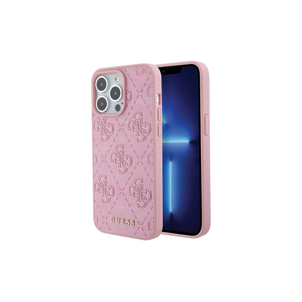 Etui Guess GUHCP15XP4EPMP Apple iPhone 15 Pro Max hardcase Leather 4G Stamped różowy/pink