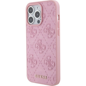 Kup Etui Guess GUHCP15XP4EPMP Apple iPhone 15 Pro Max hardcase Leather 4G Stamped różowy/pink - GUE2927 - {ean13} - Sklep Home Screen