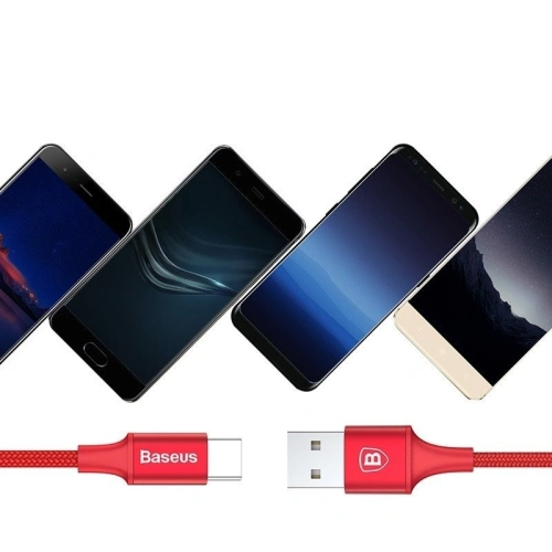 Buy LED Baseus Rapid USB-A to USB-C 2m 2A Red - BSU397RED - {ean13} - Home Screen Store Europe