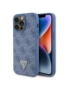 Etui Guess GUHCP15XP4TDPB Apple iPhone 15 Pro Max hardcase kožené 4G Triangle Strass modré/blue