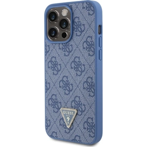 Buy Guess GUHCP15XP4TDPB Apple iPhone 15 Pro Max hardcase Leather 4G Triangle Strass blue - GUE2928 - {ean13} - Home Screen Store Europe