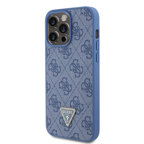 Buy Guess GUHCP15XP4TDPB Apple iPhone 15 Pro Max hardcase Leather 4G Triangle Strass blue - GUE2928 - {ean13} - Home Screen Store Europe