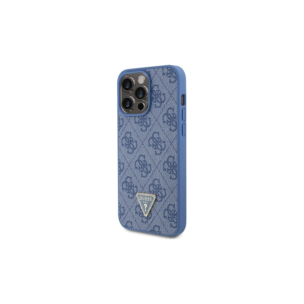 Etui Guess GUHCP15XP4TDPB Apple iPhone 15 Pro Max hardcase Leather 4G Triangle Strass niebieski/blue