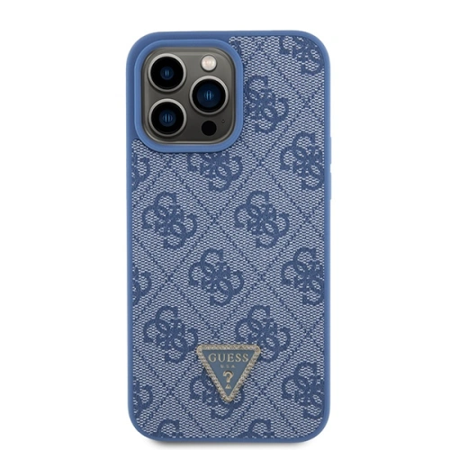 Buy Guess GUHCP15XP4TDPB Apple iPhone 15 Pro Max hardcase Leather 4G Triangle Strass blue - GUE2928 - {ean13} - Home Screen Store Europe