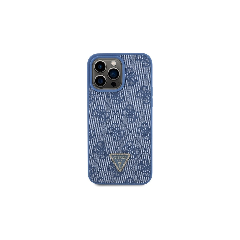 Etui Guess GUHCP15XP4TDPB Apple iPhone 15 Pro Max hardcase Leather 4G Triangle Strass niebieski/blue
