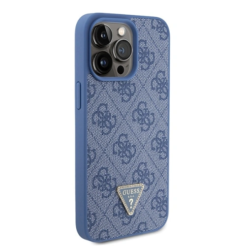 Buy Guess GUHCP15XP4TDPB Apple iPhone 15 Pro Max hardcase Leather 4G Triangle Strass blue - GUE2928 - {ean13} - Home Screen Store Europe