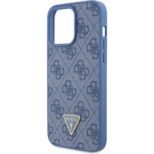 Buy Guess GUHCP15XP4TDPB Apple iPhone 15 Pro Max hardcase Leather 4G Triangle Strass blue - GUE2928 - {ean13} - Home Screen Store Europe