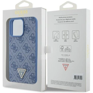 Buy Guess GUHCP15XP4TDPB Apple iPhone 15 Pro Max hardcase Leather 4G Triangle Strass blue - GUE2928 - {ean13} - Home Screen Store Europe