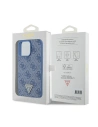Buy Guess GUHCP15XP4TDPB Apple iPhone 15 Pro Max hardcase Leather 4G Triangle Strass blue - GUE2928 - {ean13} - Home Screen Store Europe