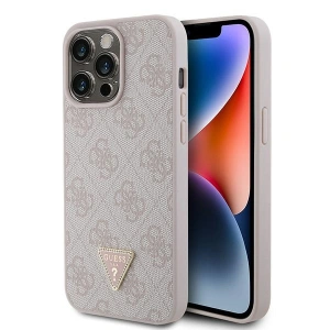 Buy Guess GUHCP15XP4TDPP Apple iPhone 15 Pro Max hardcase Leather 4G Diamond Triangle pink - GUE2929 - {ean13} - Home Screen Store Europe