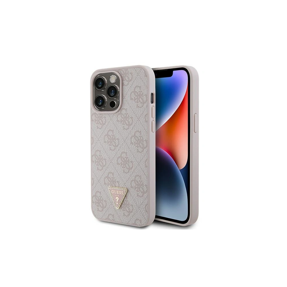 Etui Guess GUHCP15XP4TDPP Apple iPhone 15 Pro Max hardcase Leather 4G Diamond Triangle różowy/pink