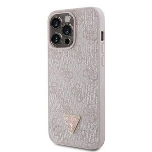 Buy Guess GUHCP15XP4TDPP Apple iPhone 15 Pro Max hardcase Leather 4G Diamond Triangle pink - GUE2929 - {ean13} - Home Screen Store Europe