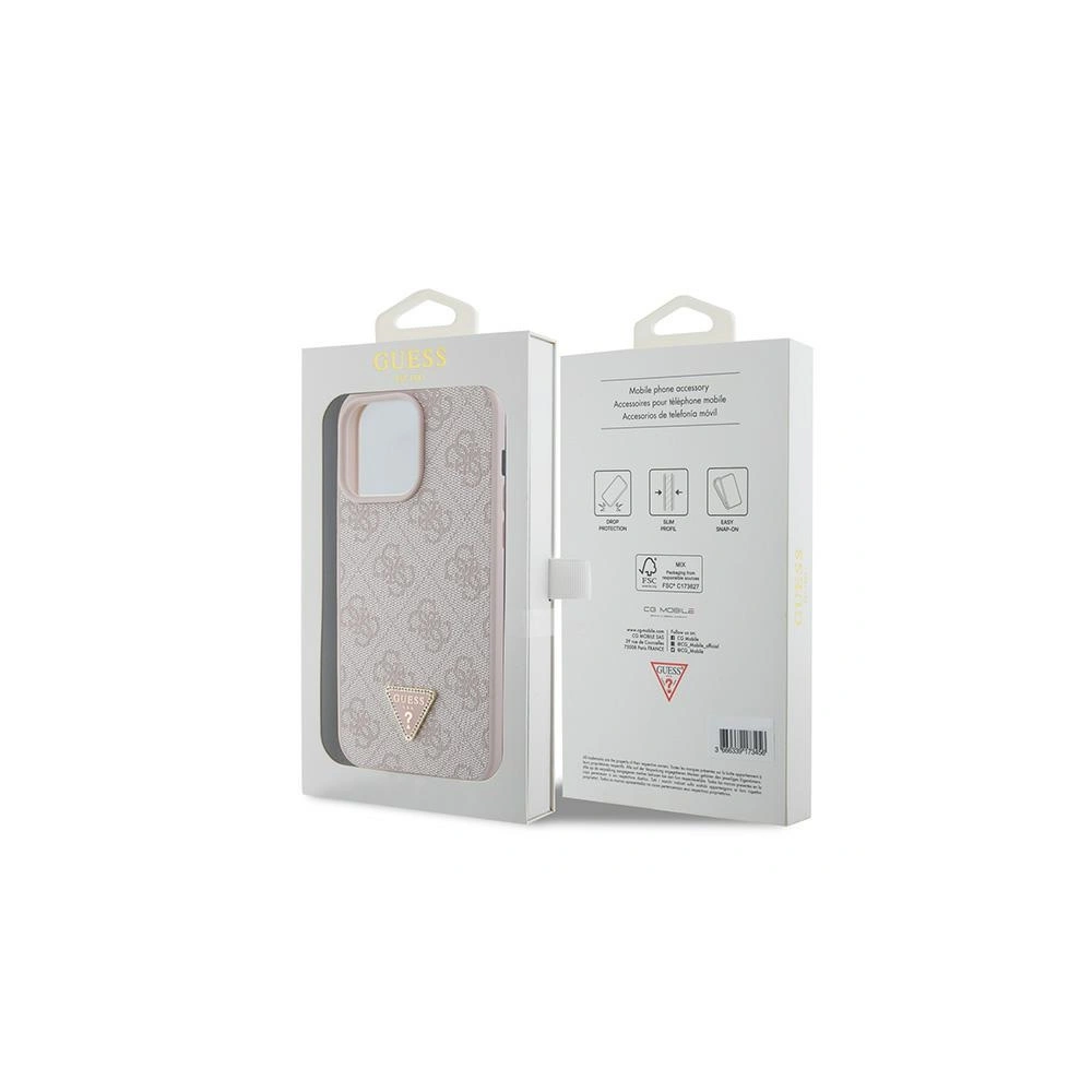 Etui Guess GUHCP15XP4TDPP Apple iPhone 15 Pro Max hardcase Leather 4G Diamond Triangle różowy/pink