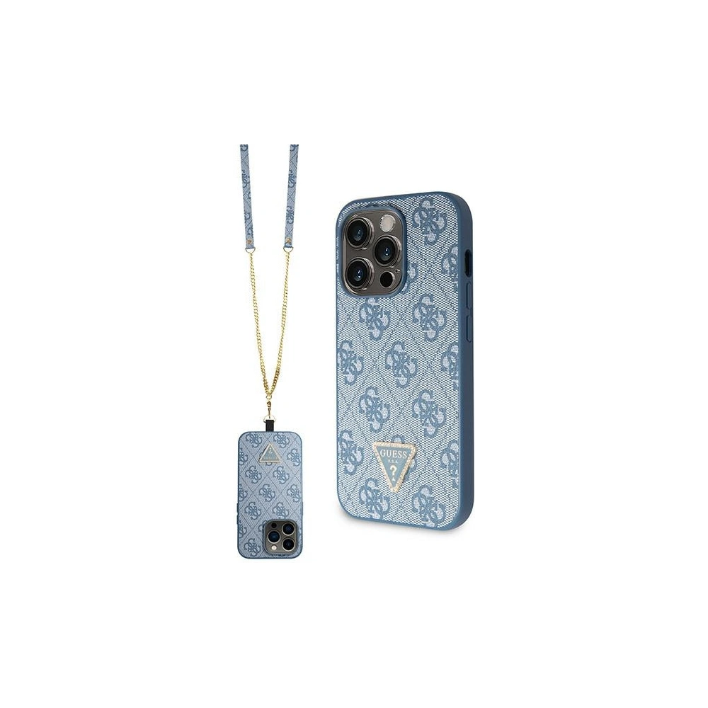 Etui Guess GUHCP15XP4TDSCPB Apple iPhone 15 Pro Max hardcase Crossbody 4G Metal Logo niebieski/blue