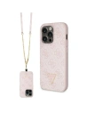 Etui Guess GUHCP15XP4TDSCPP Apple iPhone 15 Pro Max kemény tok Crossbody 4G Fém Logó rózsaszín/pink