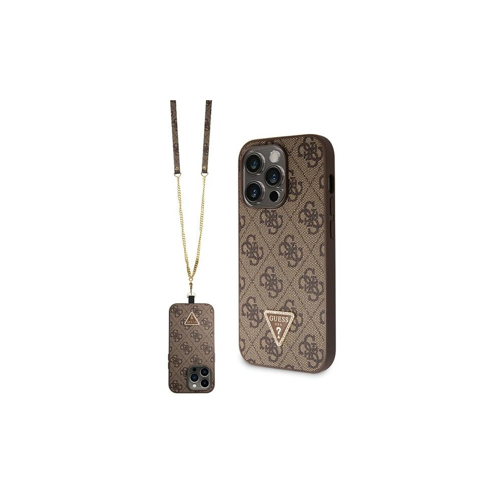 Etui Guess GUHCP15XP4TDSCPW Apple iPhone 15 Pro Max hardcase Crossbody 4G Metal Logo brązowy/brown