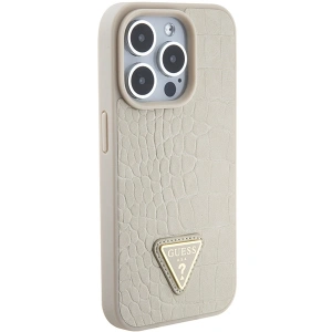 Buy Guess GUHCP15XPCRTHCD Apple iPhone 15 Pro Max hardcase Croco Triangle Metal Logo gold - GUE2934 - {ean13} - Home Screen Store Europe