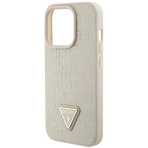 Buy Guess GUHCP15XPCRTHCD Apple iPhone 15 Pro Max hardcase Croco Triangle Metal Logo gold - GUE2934 - {ean13} - Home Screen Store Europe
