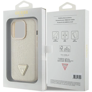 Buy Guess GUHCP15XPCRTHCD Apple iPhone 15 Pro Max hardcase Croco Triangle Metal Logo gold - GUE2934 - {ean13} - Home Screen Store Europe