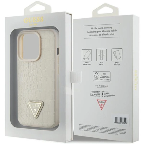 Kup Etui Guess GUHCP15XPCRTHCD Apple iPhone 15 Pro Max hardcase Croco Triangle Metal Logo zlatý/gold - GUE2934 - {ean13} - Sklep Home Screen