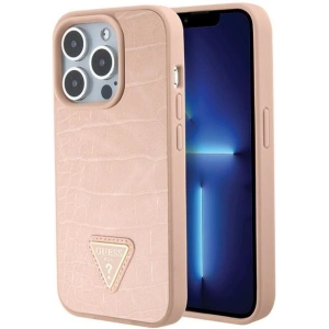 Kup Etui Guess GUHCP15XPCRTHCP Apple iPhone 15 Pro Max hardcase Croco Triangle Metal Logo růžový/pink - GUE2935 - {ean13} - Sklep Home Screen