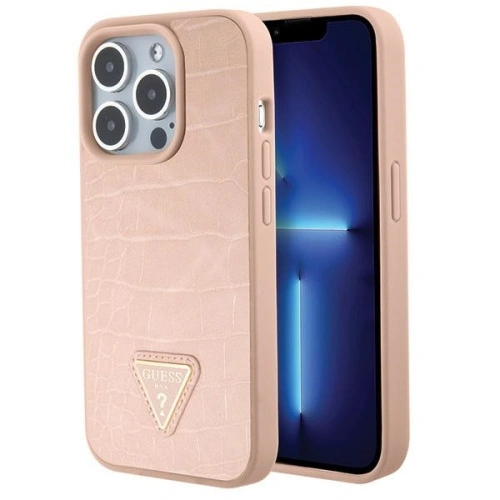 Kup Etui Guess GUHCP15XPCRTHCP Apple iPhone 15 Pro Max hardcase Croco Triangle Metal Logo růžový/pink - GUE2935 - {ean13} - Sklep Home Screen