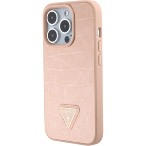 Kup Etui Guess GUHCP15XPCRTHCP Apple iPhone 15 Pro Max hardcase Croco Triangle Metal Logo różowy/pink - GUE2935 - {ean13} - Sklep Home Screen