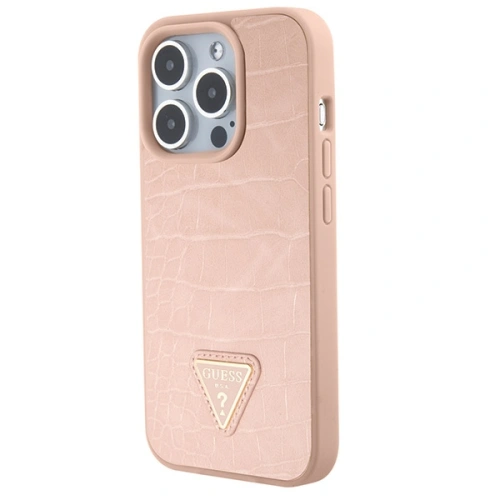 Kup Etui Guess GUHCP15XPCRTHCP Apple iPhone 15 Pro Max hardcase Croco Triangle Metal Logo růžový/pink - GUE2935 - {ean13} - Sklep Home Screen
