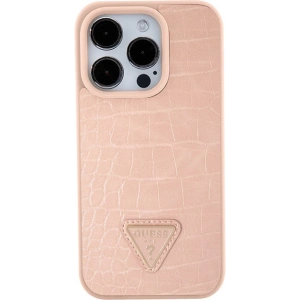 Kup Etui Guess GUHCP15XPCRTHCP Apple iPhone 15 Pro Max hardcase Croco Triangle Metal Logo różowy/pink - GUE2935 - {ean13} - Sklep Home Screen