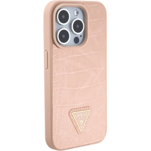 Kup Etui Guess GUHCP15XPCRTHCP Apple iPhone 15 Pro Max hardcase Croco Triangle Metal Logo różowy/pink - GUE2935 - {ean13} - Sklep Home Screen