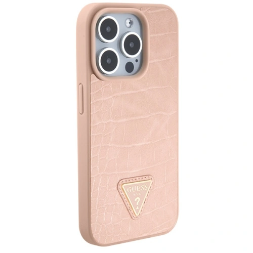 Kup Etui Guess GUHCP15XPCRTHCP Apple iPhone 15 Pro Max hardcase Croco Triangle Metal Logo růžový/pink - GUE2935 - {ean13} - Sklep Home Screen