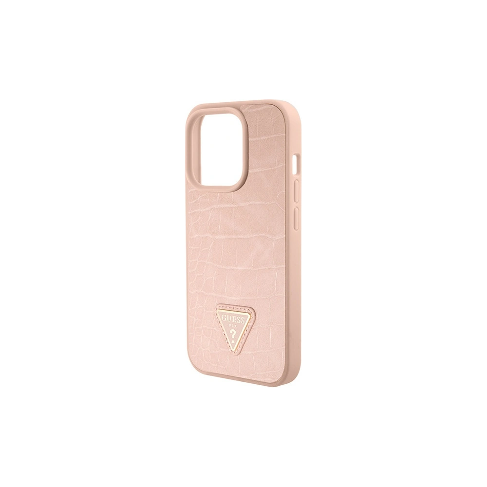 Etui Guess GUHCP15XPCRTHCP Apple iPhone 15 Pro Max hardcase Croco Triangle Metal Logo różowy/pink