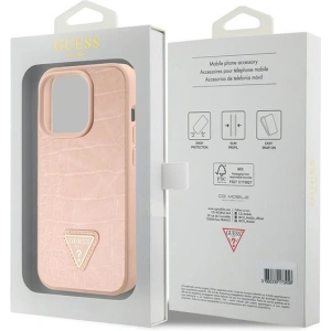 Kup Etui Guess GUHCP15XPCRTHCP Apple iPhone 15 Pro Max hardcase Croco Triangle Metal Logo różowy/pink - GUE2935 - {ean13} - Sklep Home Screen