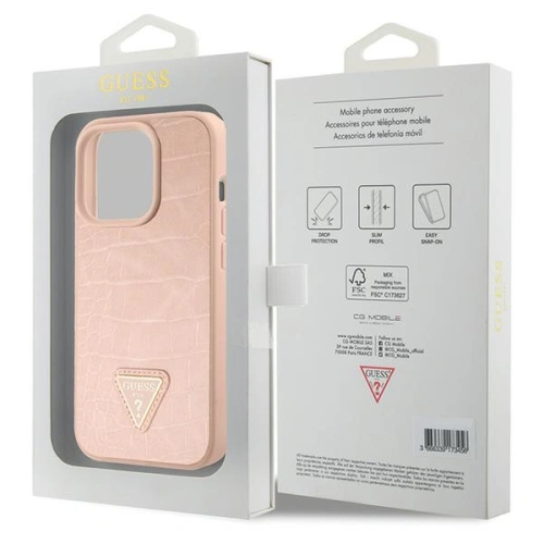 Kup Etui Guess GUHCP15XPCRTHCP Apple iPhone 15 Pro Max hardcase Croco Triangle Metal Logo růžový/pink - GUE2935 - {ean13} - Sklep Home Screen