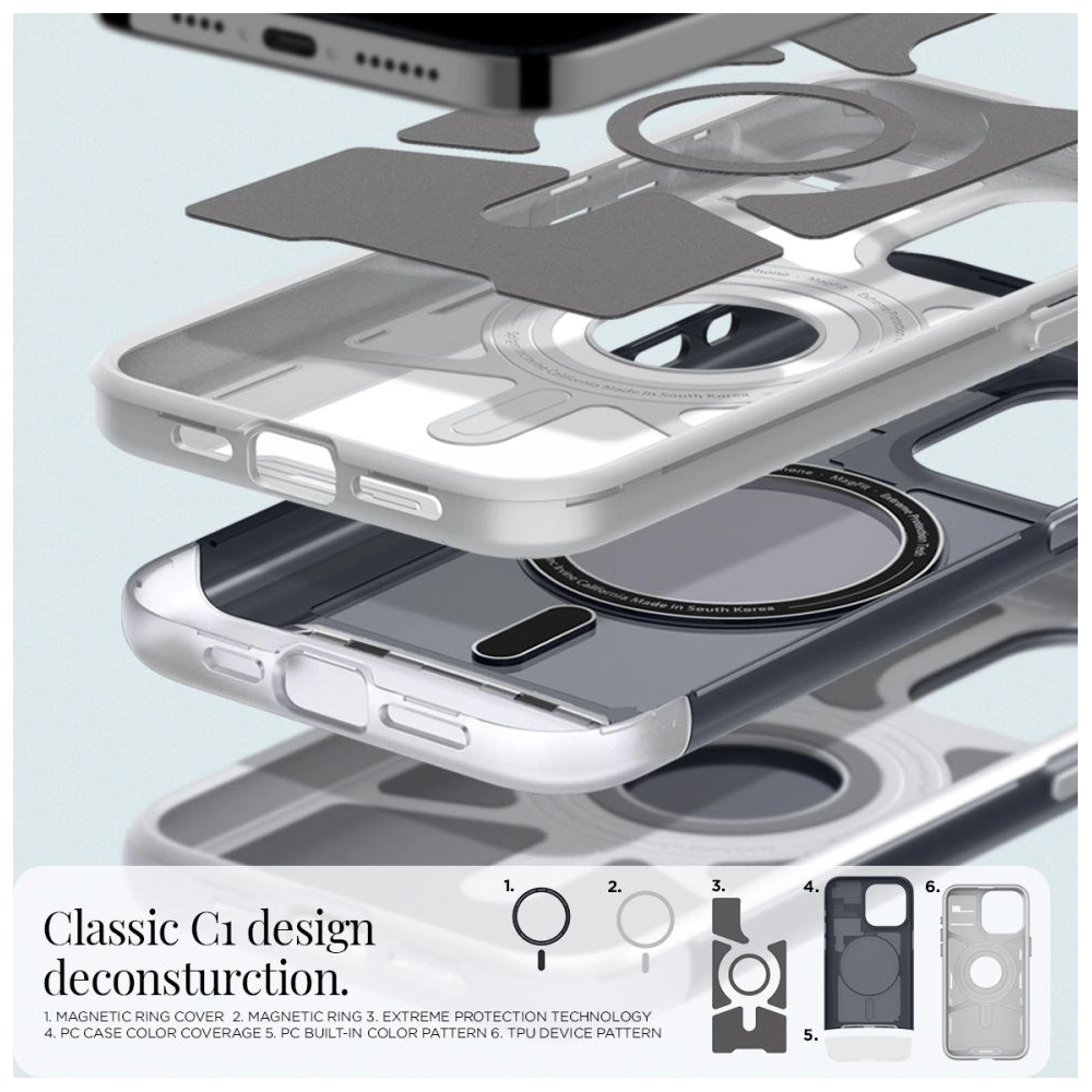 Etui Spigen Classic C1 Mag MagSafe Apple iPhone 15 Pro Graphite