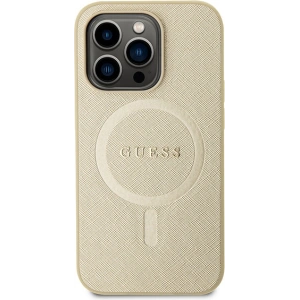 Etui Guess GUHMP15LPSAHMCB Apple iPhone 15 Pro hardcase Saffiano MagSafe złoty/gold