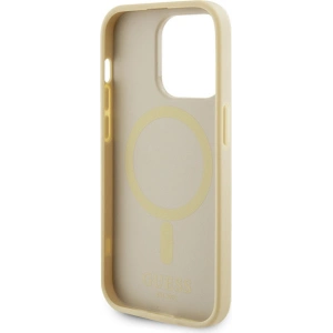 Etui Guess GUHMP15LPSAHMCB Apple iPhone 15 Pro hardcase Saffiano MagSafe złoty/gold
