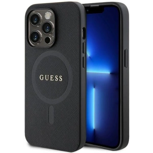Etui Guess GUHMP15LPSAHMCK Apple iPhone 15 Pro hardcase Saffiano MagSafe czarny/black