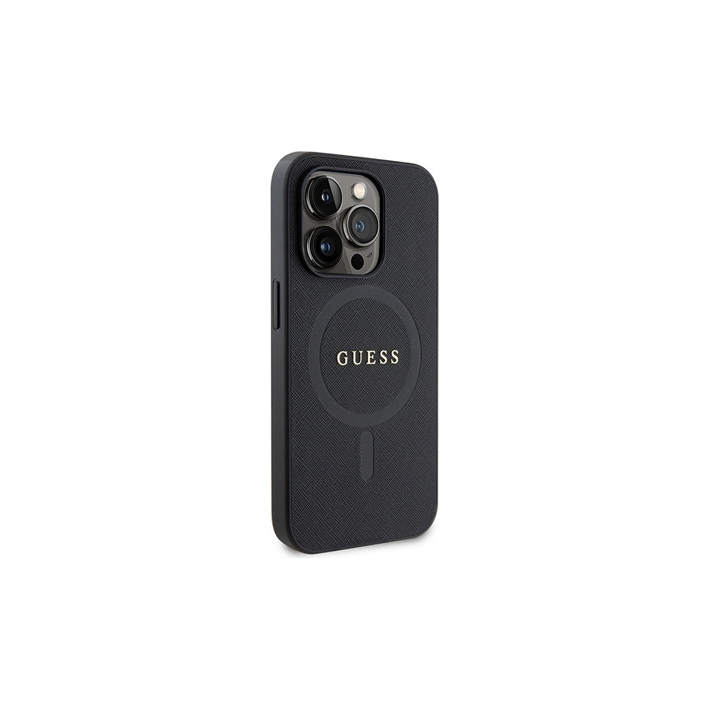 Etui Guess GUHMP15LPSAHMCK Apple iPhone 15 Pro hardcase Saffiano MagSafe czarny/black