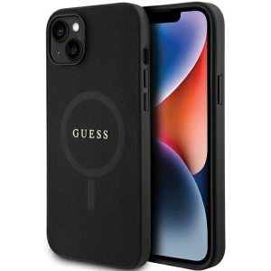 Etui Guess GUHMP15SPSAHMCK Apple iPhone 15 hardcase Saffiano MagSafe czarny/black
