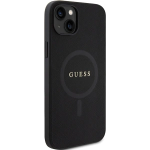 Etui Guess GUHMP15SPSAHMCK Apple iPhone 15 hardcase Saffiano MagSafe czarny/black