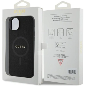 Etui Guess GUHMP15SPSAHMCK Apple iPhone 15 hardcase Saffiano MagSafe czarny/black