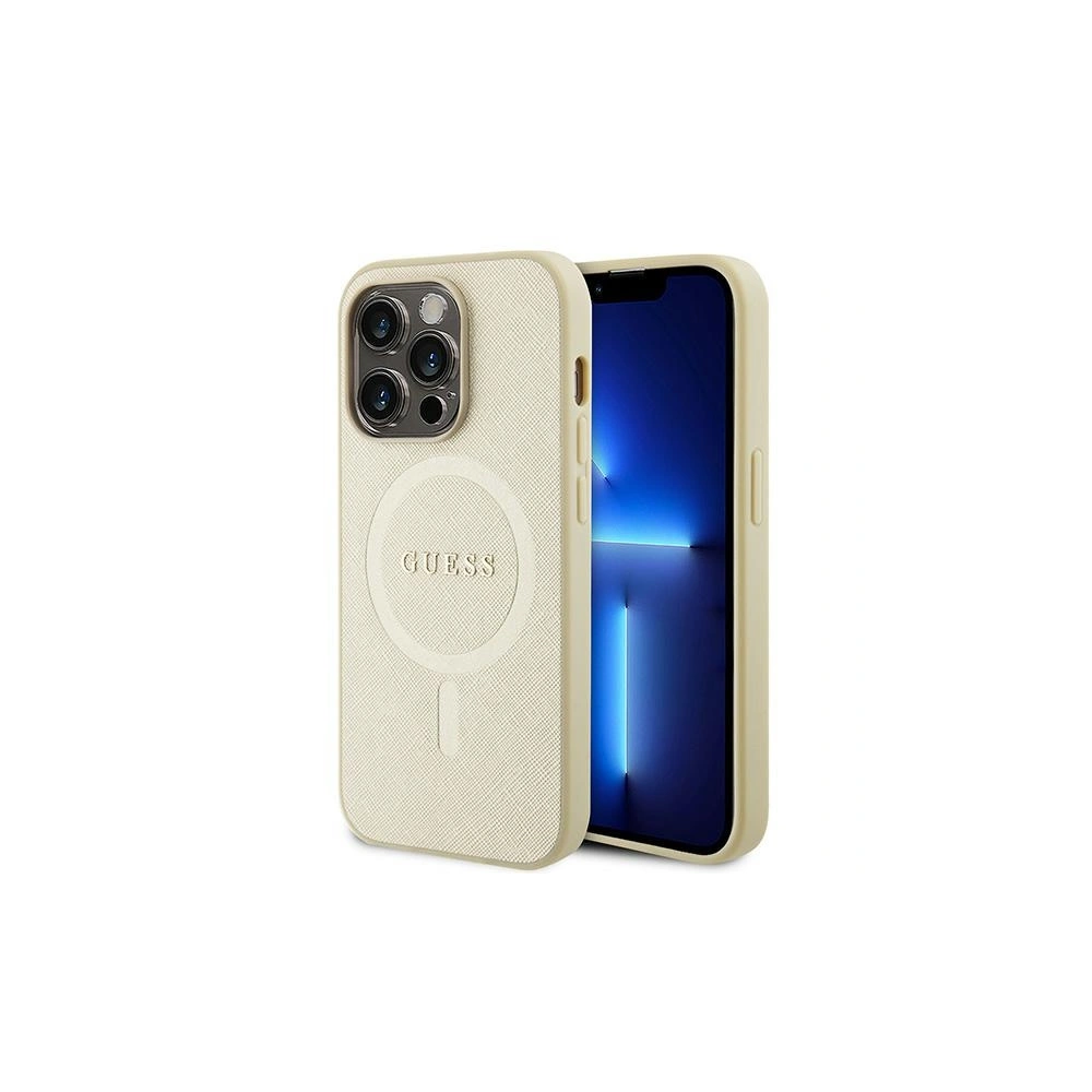 Etui Guess GUHMP15XPSAHMCB Apple iPhone 15 Pro Max hardcase Saffiano MagSafe złoty/gold