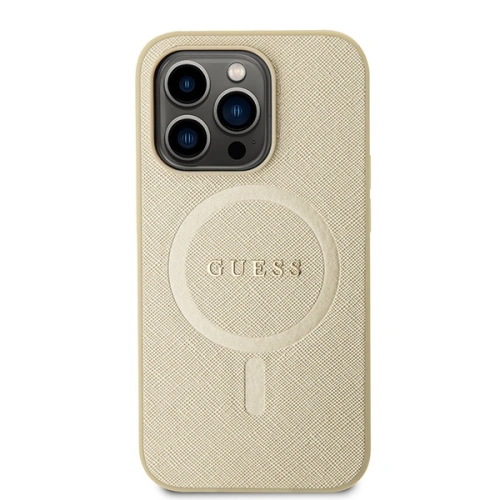 Kup Etui Guess GUHMP15XPSAHMCB Apple iPhone 15 Pro Max kemény tok Saffiano MagSafe arany/zöld - GUE2945 - {ean13} - Sklep Home Screen